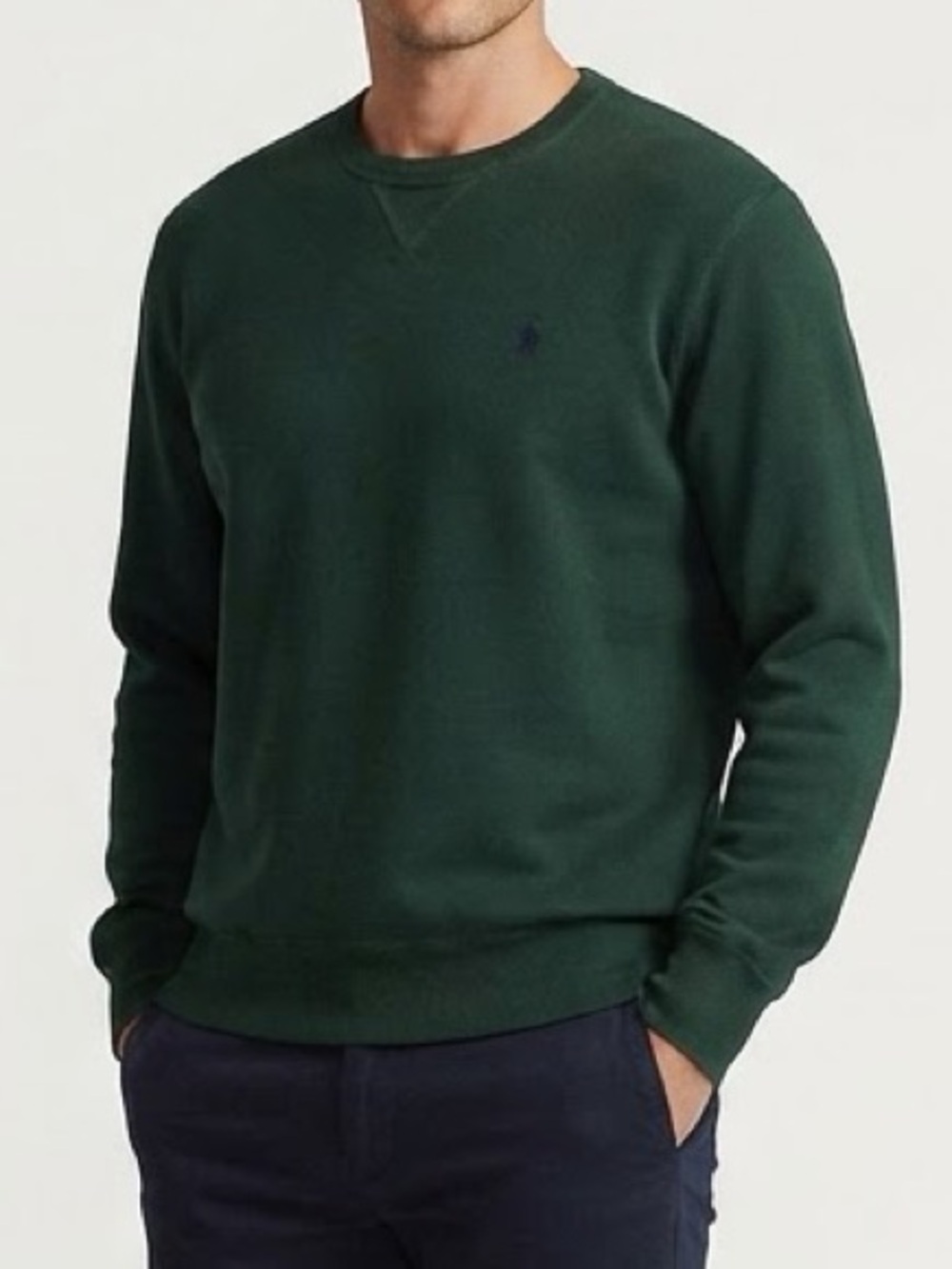 Men's Polo Ralph Lauren Green Crewneck Sweater Size XL 100% Cotton Pullover